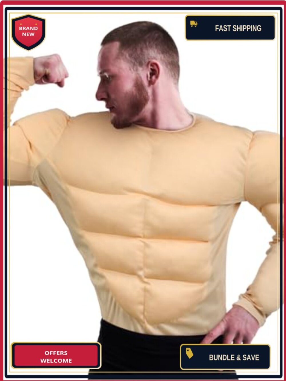 Men's Muscle Suit Costume Halloween Bodybuilder Cosplay Apparel